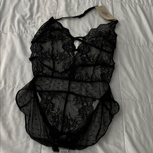 Elegant Black Lace Bodysuit